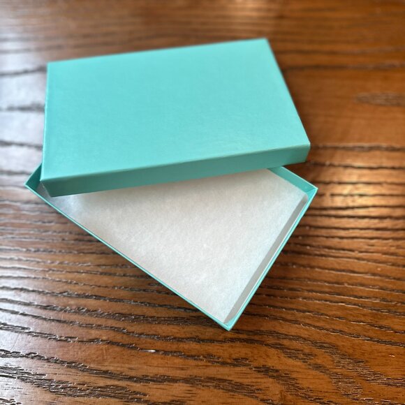 10 pack set Aqua Blue Jewelry Gift Boxes including Fiber Fill, 5.5x3.5x1" - Picture 6 of 7